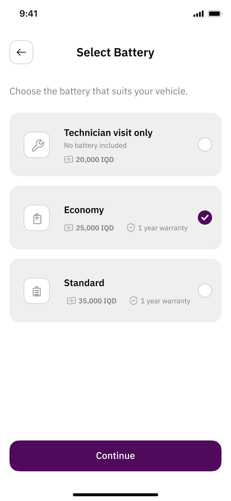Banzeeni — Battery change